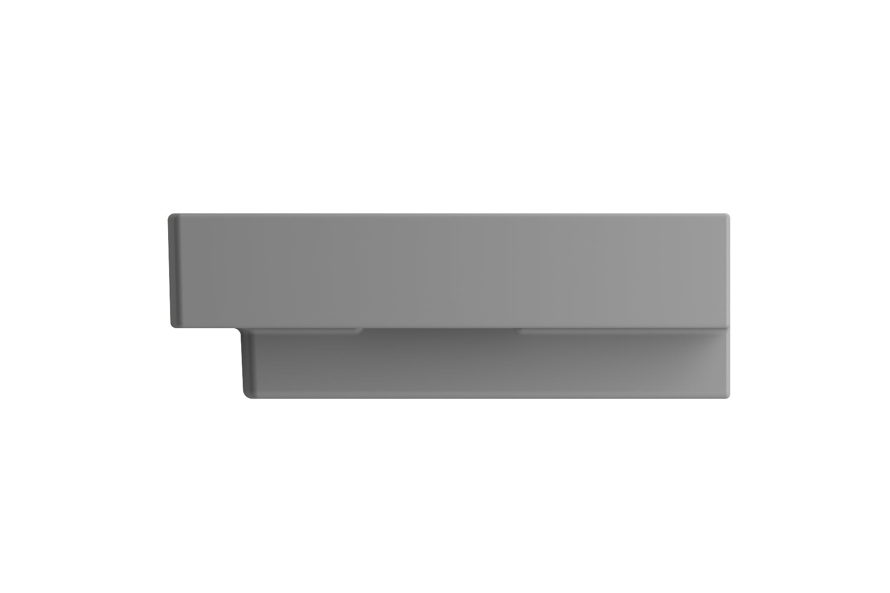 BOCCHI Scala 40" Rectangle Wallmount Fireclay Bathroom Sink, Matte Gray, 3 Faucet Hole, 1079-006-0127