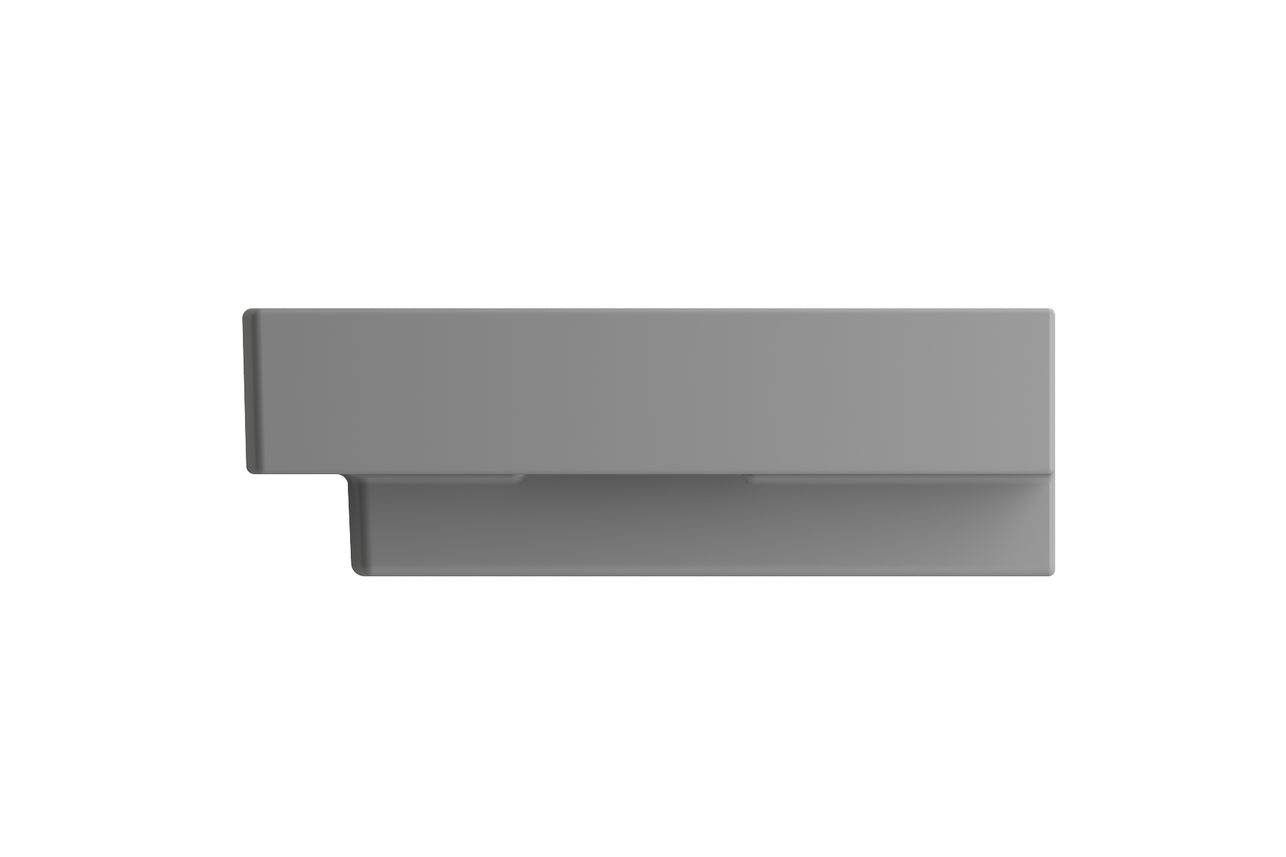 BOCCHI Scala 40" Rectangle Wallmount Fireclay Bathroom Sink, Matte Gray, 3 Faucet Hole, 1079-006-0127