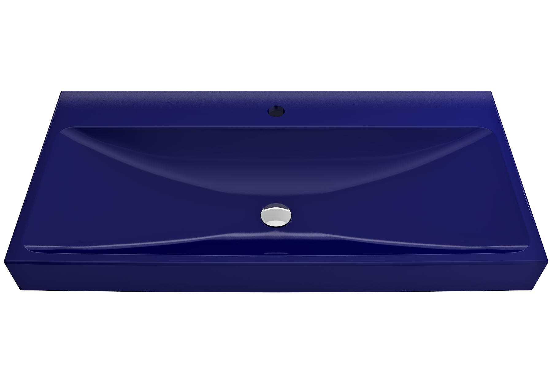 BOCCHI Scala 40" Rectangle Wallmount Fireclay Bathroom Sink, Sapphire Blue, Single Faucet Hole, 1079-010-0126