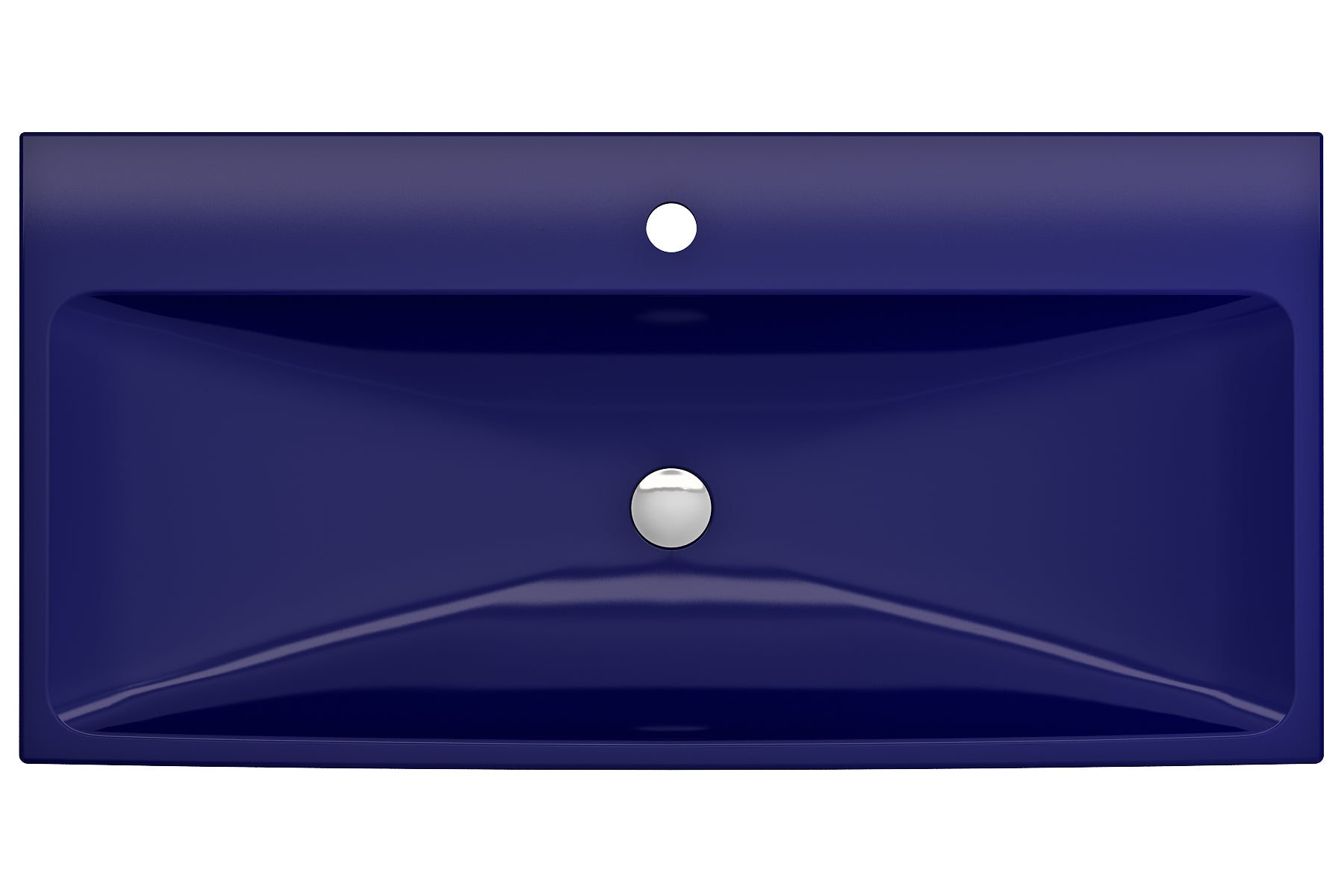 BOCCHI Scala 40" Rectangle Wallmount Fireclay Bathroom Sink, Sapphire Blue, Single Faucet Hole, 1079-010-0126