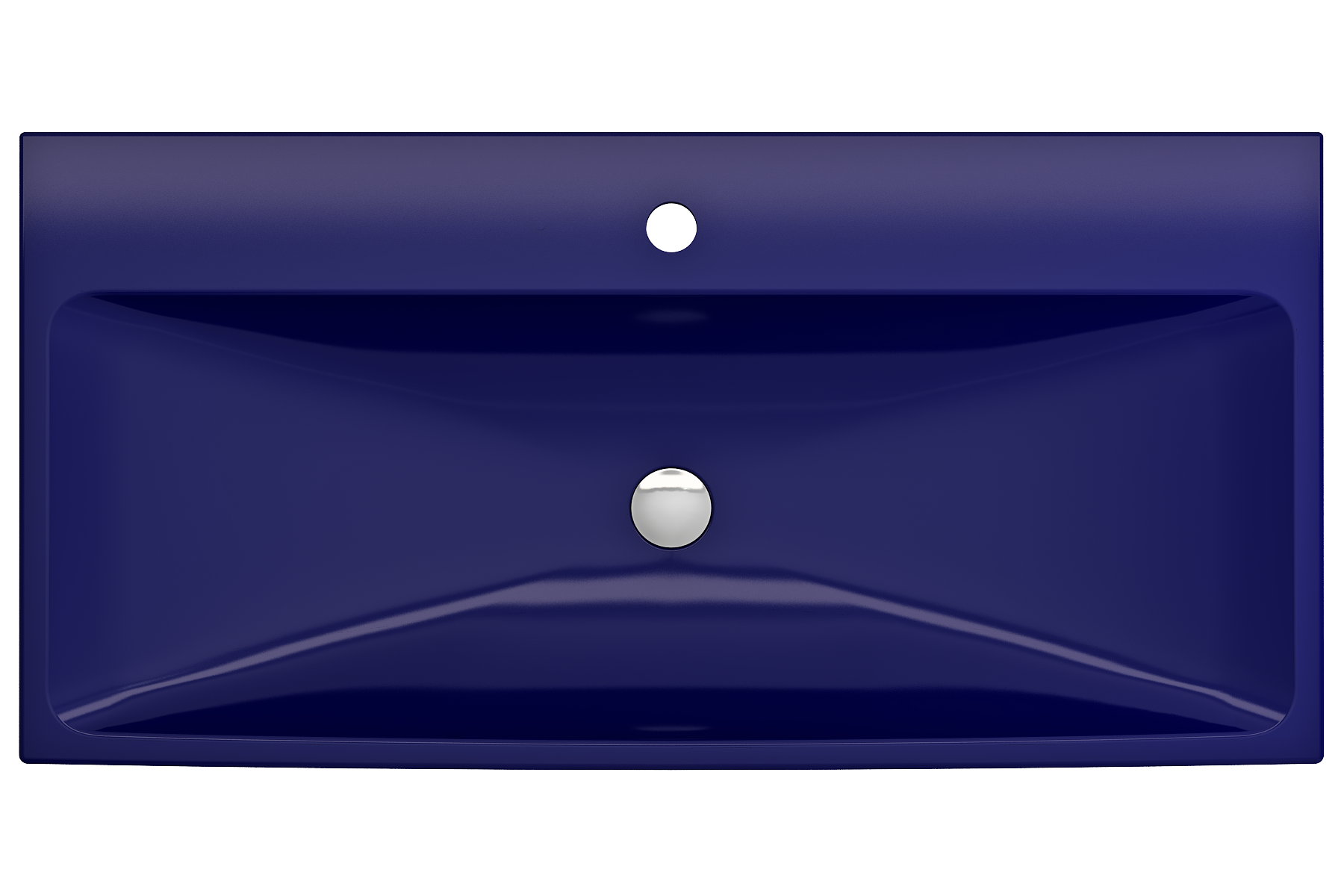 BOCCHI Scala 40" Rectangle Wallmount Fireclay Bathroom Sink, Sapphire Blue, Single Faucet Hole, 1079-010-0126