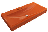 BOCCHI Scala 40" Rectangle Wallmount Fireclay Bathroom Sink, Orange, 3 Faucet Hole, 1079-012-0127