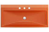 BOCCHI Scala 40" Rectangle Wallmount Fireclay Bathroom Sink, Orange, 3 Faucet Hole, 1079-012-0127