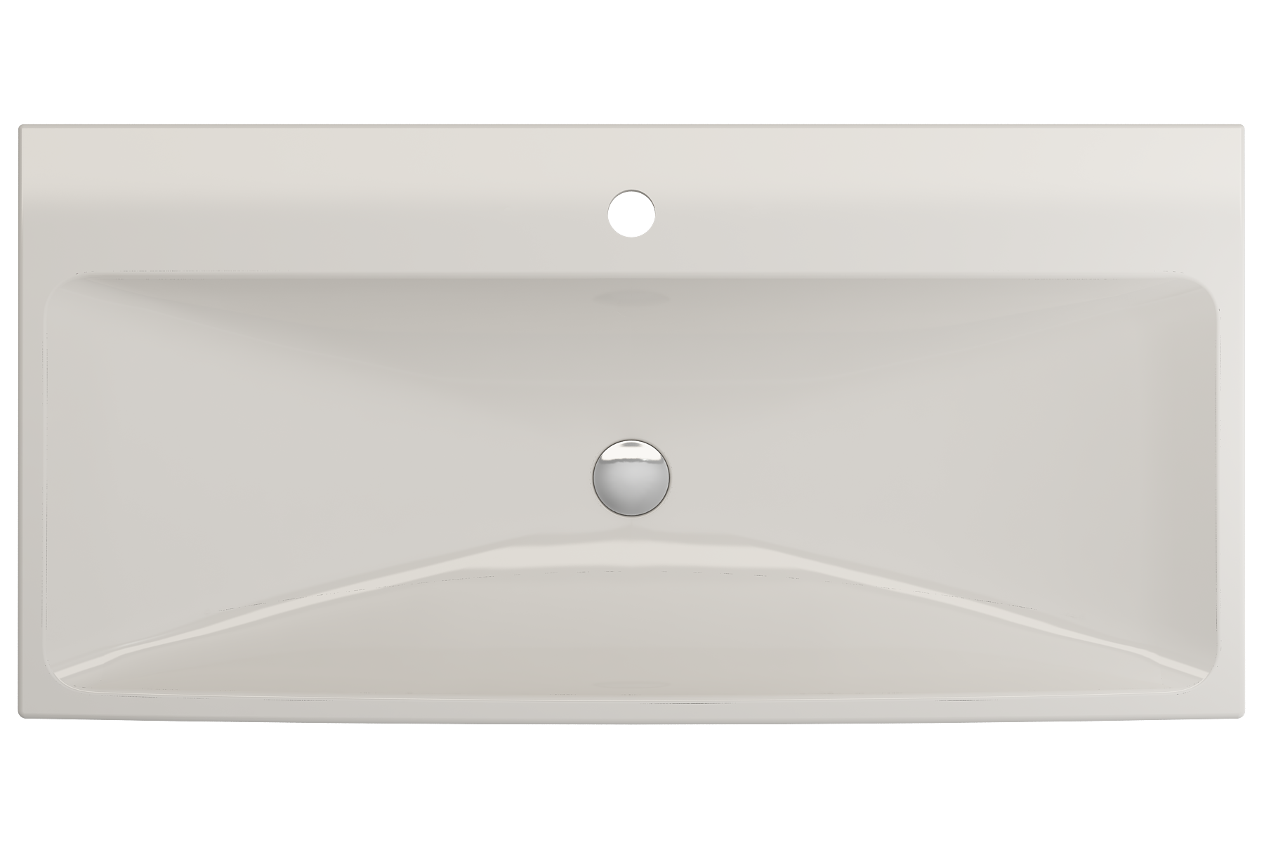 BOCCHI Scala 40" Rectangle Wallmount Fireclay Bathroom Sink, Biscuit, Single Faucet Hole, 1079-014-0126