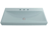 BOCCHI Scala 40" Rectangle Wallmount Fireclay Bathroom Sink, Matte Ice Blue, 3 Faucet Hole, 1079-029-0127