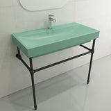 BOCCHI Scala 40" Rectangle Wallmount Fireclay Bathroom Sink, Matte Mint Green, Single Faucet Hole, 1079-033-0126