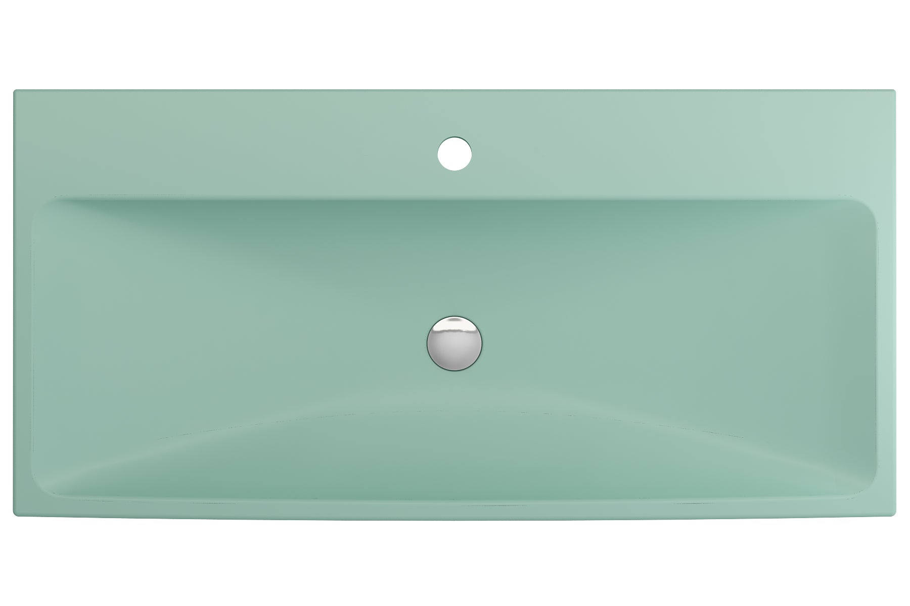 BOCCHI Scala 40" Rectangle Wallmount Fireclay Bathroom Sink, Matte Mint Green, Single Faucet Hole, 1079-033-0126