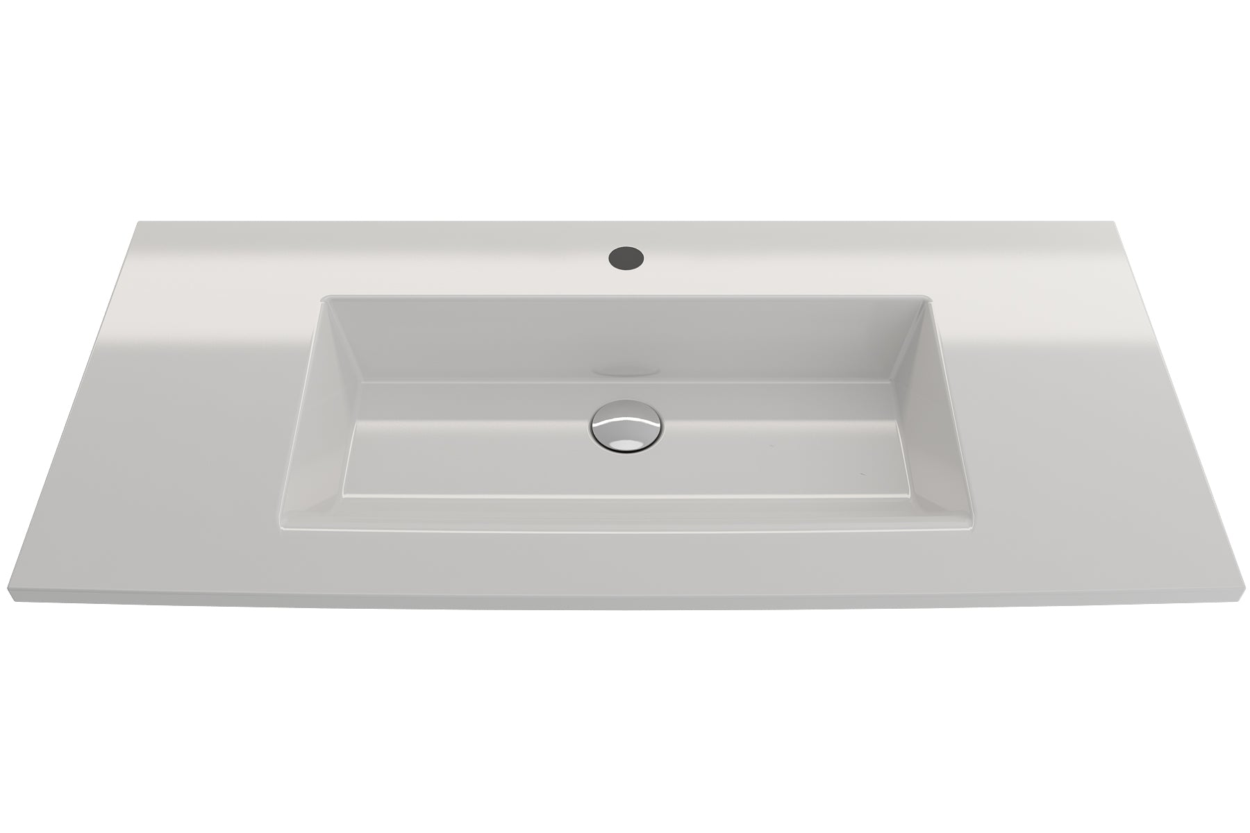 BOCCHI Ravenna 41" Rectangle Wallmount Fireclay Bathroom Sink, White, Single Faucet Hole, 1105-001-0126