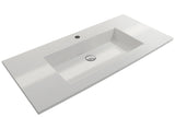 BOCCHI Ravenna 41" Rectangle Wallmount Fireclay Bathroom Sink, White, Single Faucet Hole, 1105-001-0126
