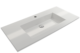 BOCCHI Ravenna 41" Rectangle Wallmount Fireclay Bathroom Sink, White, Single Faucet Hole, 1105-001-0126