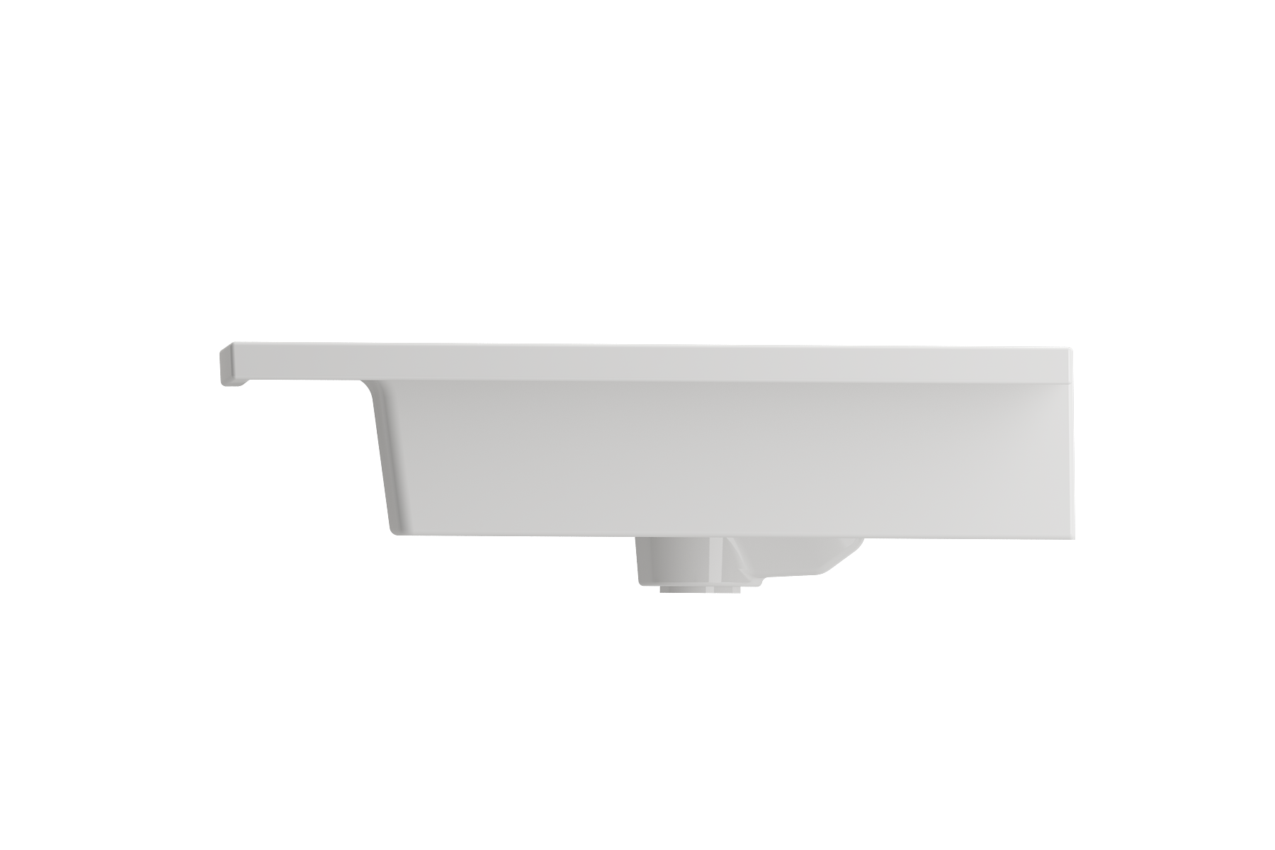 BOCCHI Ravenna 41" Rectangle Wallmount Fireclay Bathroom Sink, White, Single Faucet Hole, 1105-001-0126