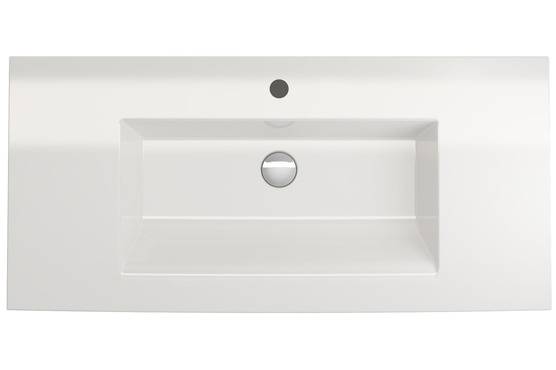 BOCCHI Ravenna 41" Rectangle Wallmount Fireclay Bathroom Sink, White, Single Faucet Hole, 1105-001-0126