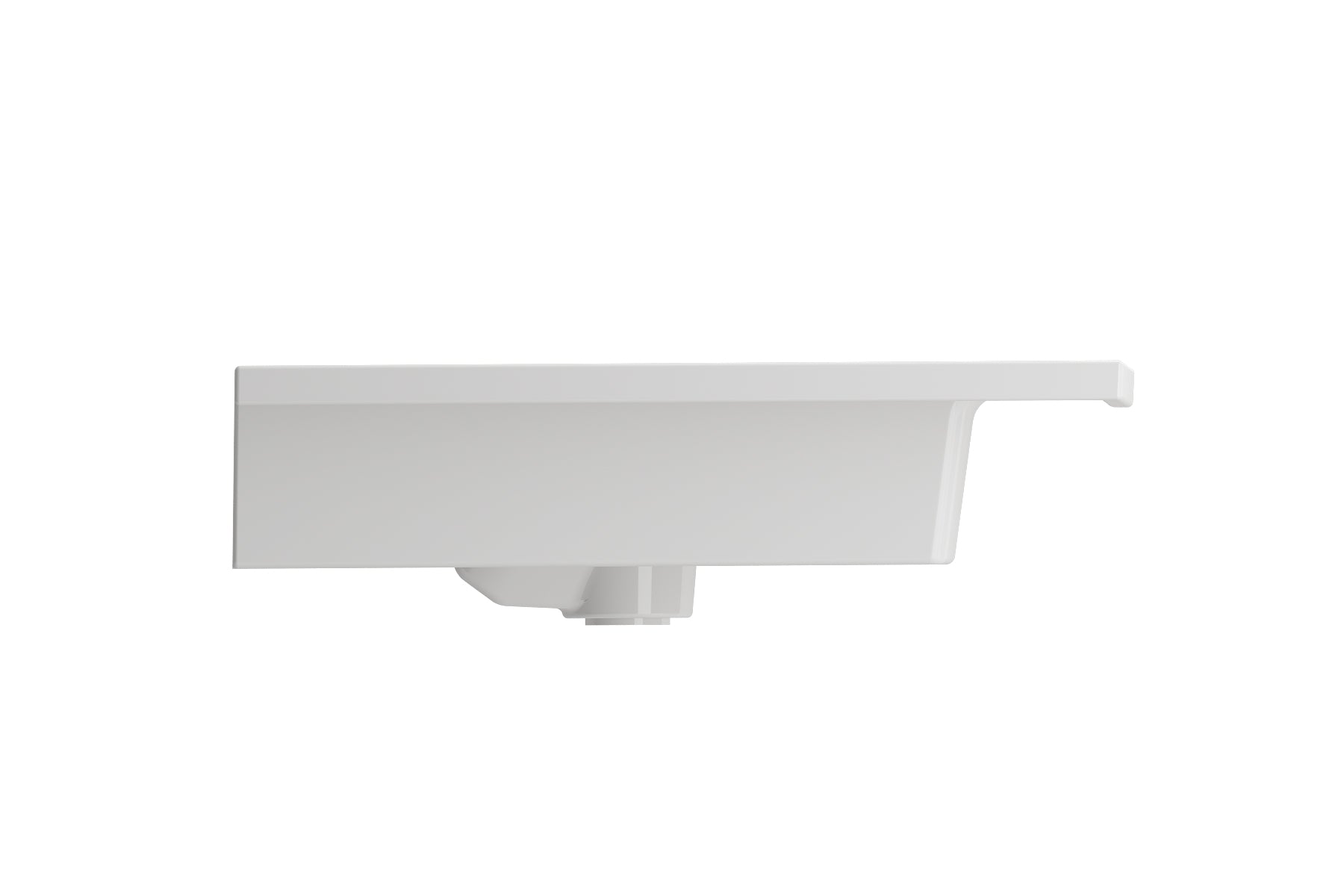 BOCCHI Ravenna 41" Rectangle Wallmount Fireclay Bathroom Sink, White, 3 Faucet Hole, 1105-001-0127