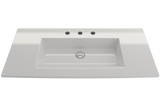 BOCCHI Ravenna 41" Rectangle Wallmount Fireclay Bathroom Sink, White, 3 Faucet Hole, 1105-001-0127