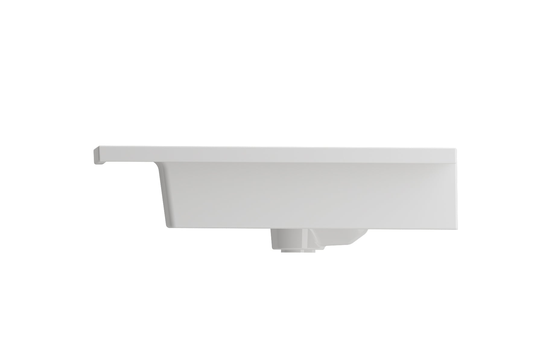 BOCCHI Ravenna 41" Rectangle Wallmount Fireclay Bathroom Sink, White, 3 Faucet Hole, 1105-001-0127