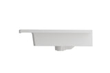 BOCCHI Ravenna 41" Rectangle Wallmount Fireclay Bathroom Sink, White, 3 Faucet Hole, 1105-001-0127