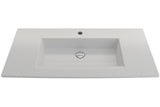 BOCCHI Ravenna 41" Rectangle Wallmount Fireclay Bathroom Sink, Matte White, Single Faucet Hole, 1105-002-0126