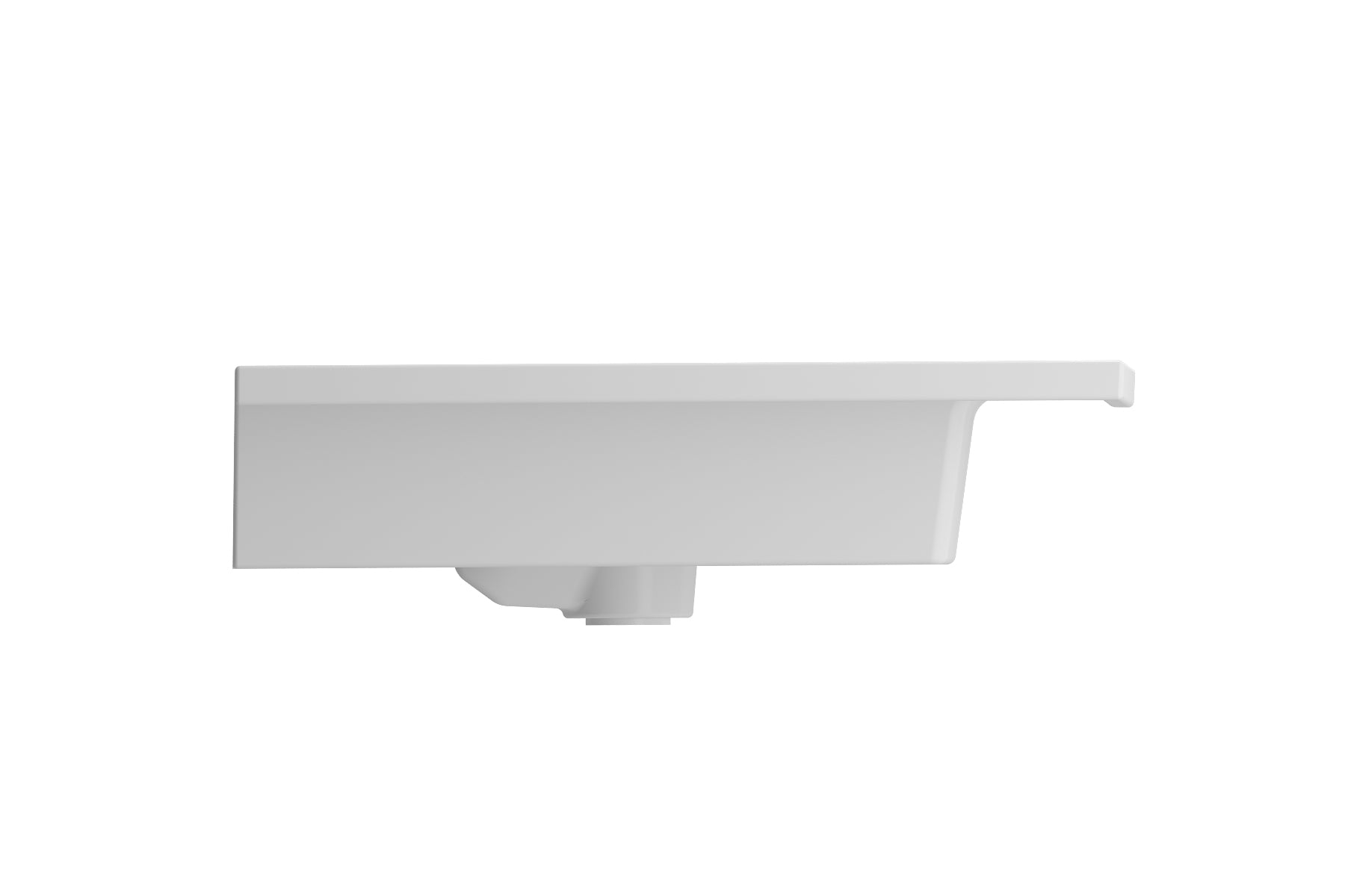 BOCCHI Ravenna 41" Rectangle Wallmount Fireclay Bathroom Sink, Matte White, 3 Faucet Hole, 1105-002-0127