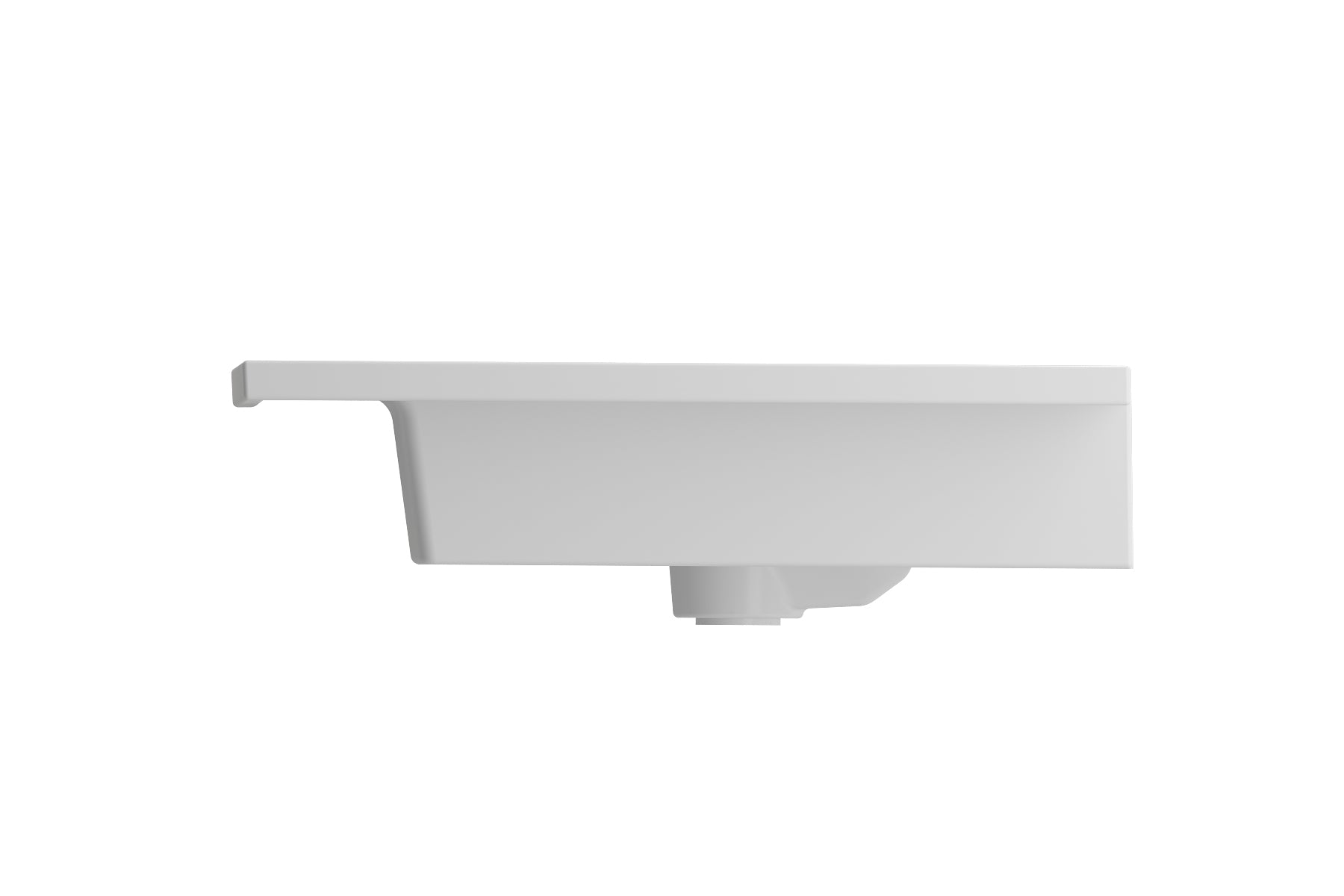 BOCCHI Ravenna 41" Rectangle Wallmount Fireclay Bathroom Sink, Matte White, 3 Faucet Hole, 1105-002-0127
