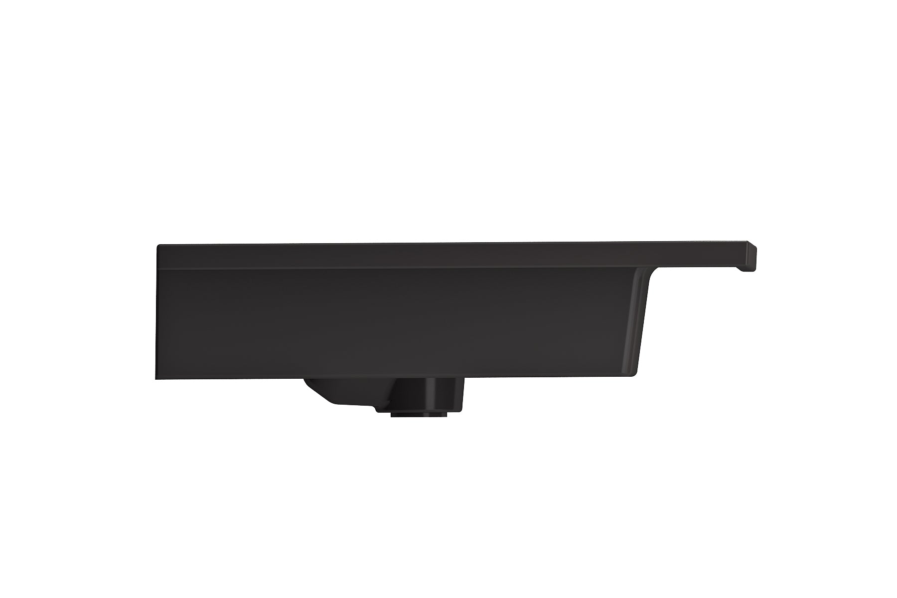 BOCCHI Ravenna 41" Rectangle Wallmount Fireclay Bathroom Sink, Matte Black, 3 Faucet Hole, 1105-004-0127