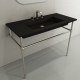 BOCCHI Ravenna 41" Rectangle Wallmount Fireclay Bathroom Sink, Matte Black, 3 Faucet Hole, 1105-004-0127