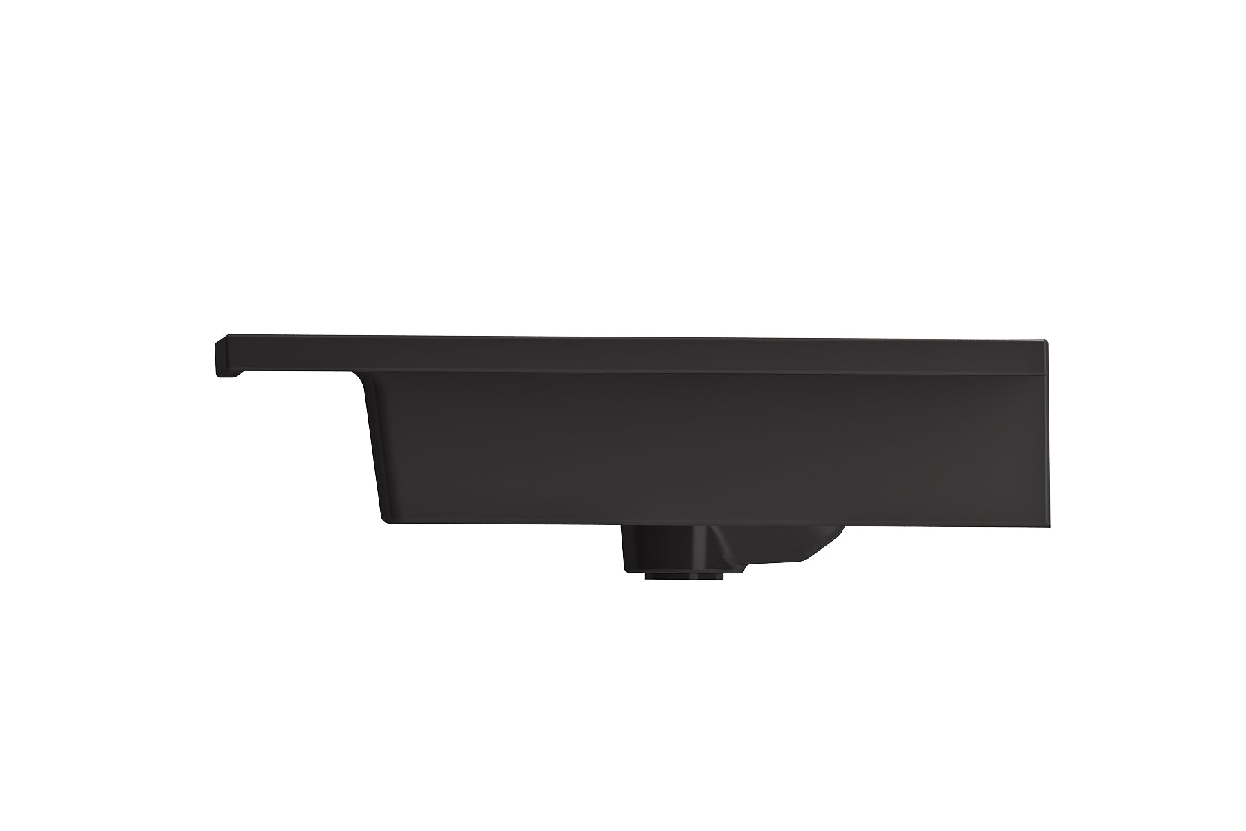 BOCCHI Ravenna 41" Rectangle Wallmount Fireclay Bathroom Sink, Matte Black, 3 Faucet Hole, 1105-004-0127