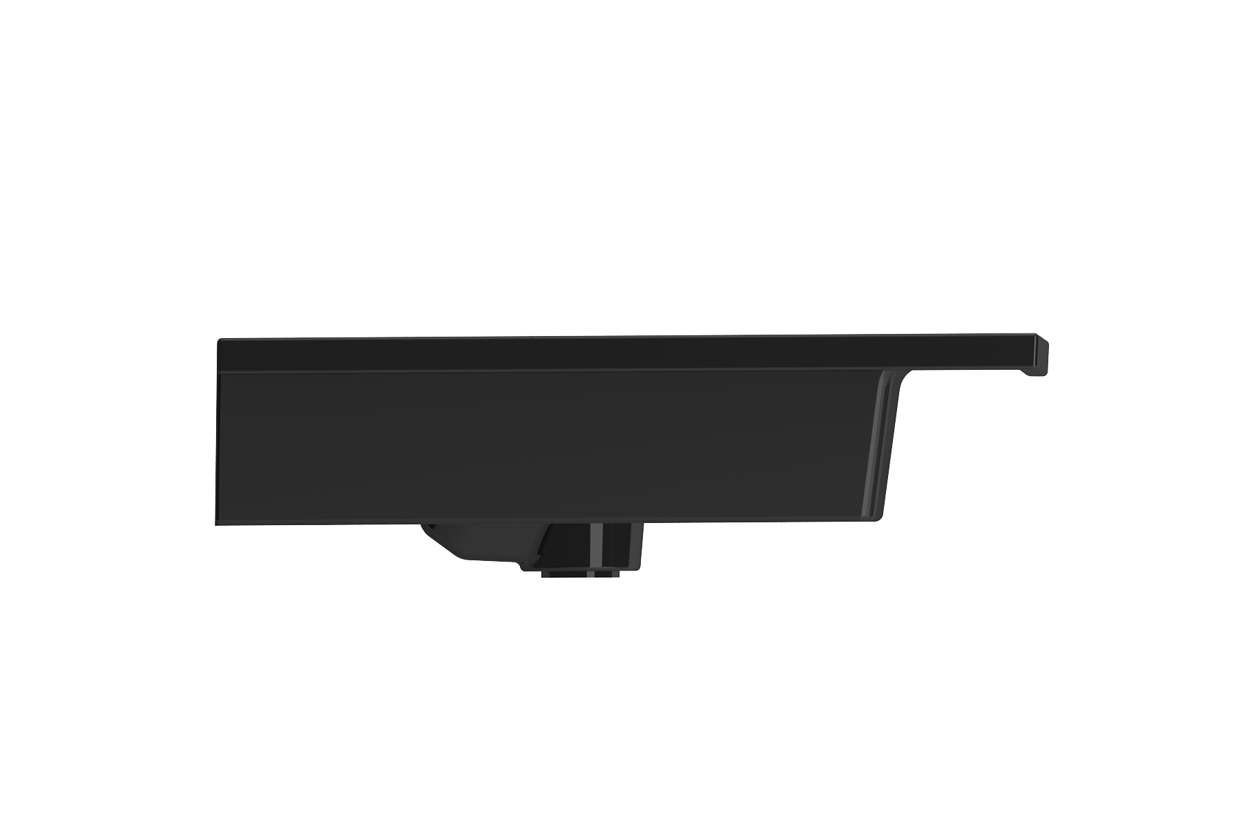 BOCCHI Ravenna 41" Rectangle Wallmount Fireclay Bathroom Sink, Black, 3 Faucet Hole, 1105-005-0127