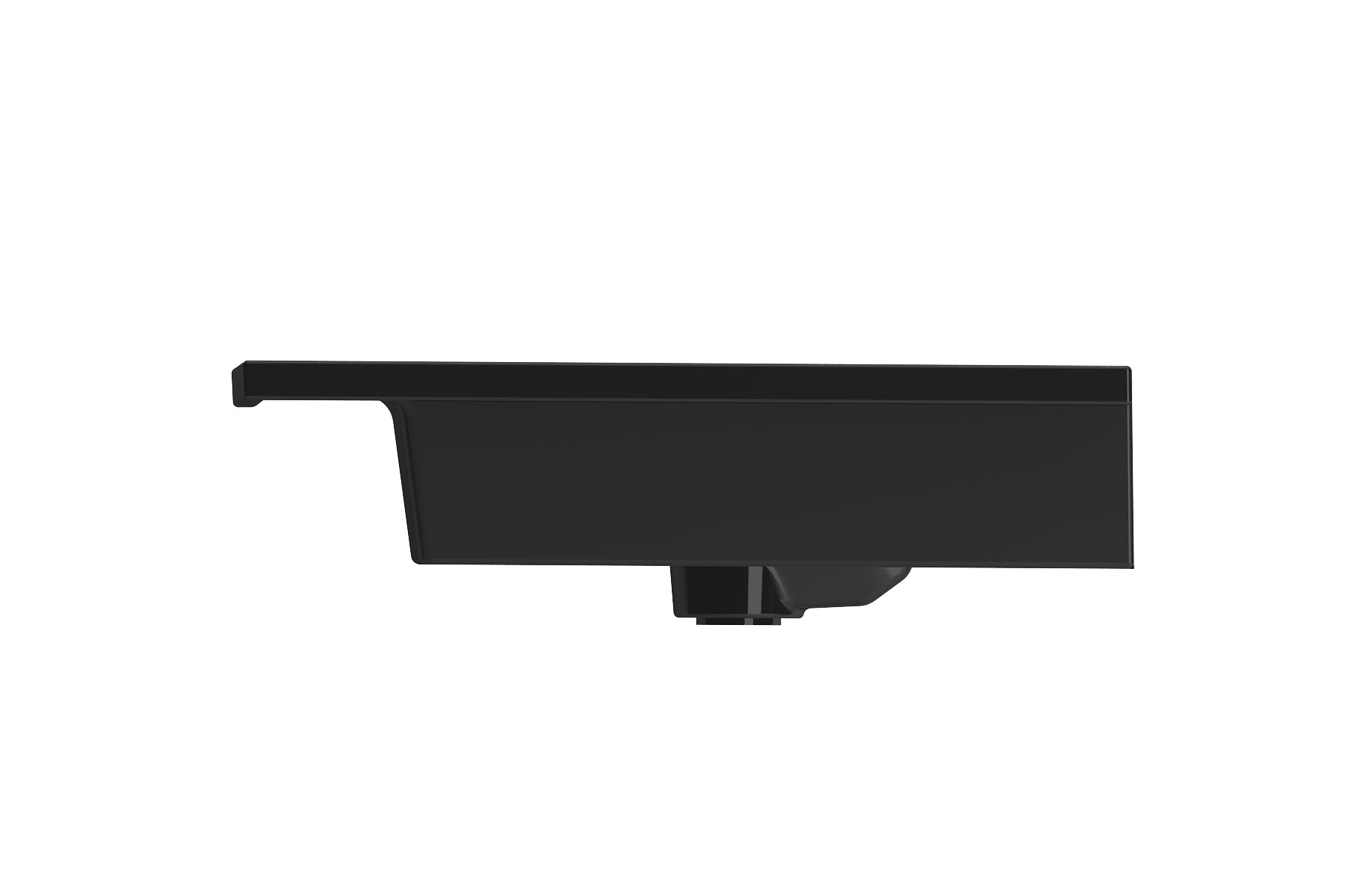 BOCCHI Ravenna 41" Rectangle Wallmount Fireclay Bathroom Sink, Black, 3 Faucet Hole, 1105-005-0127