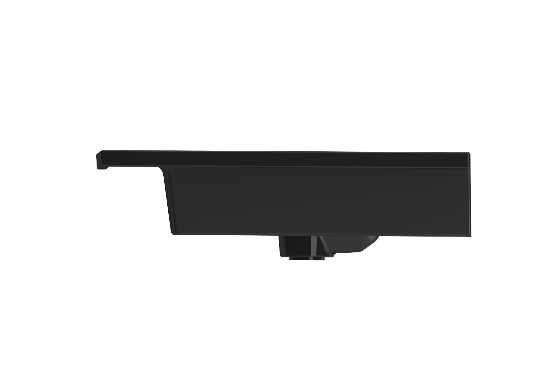 BOCCHI Ravenna 41" Rectangle Wallmount Fireclay Bathroom Sink, Black, 3 Faucet Hole, 1105-005-0127
