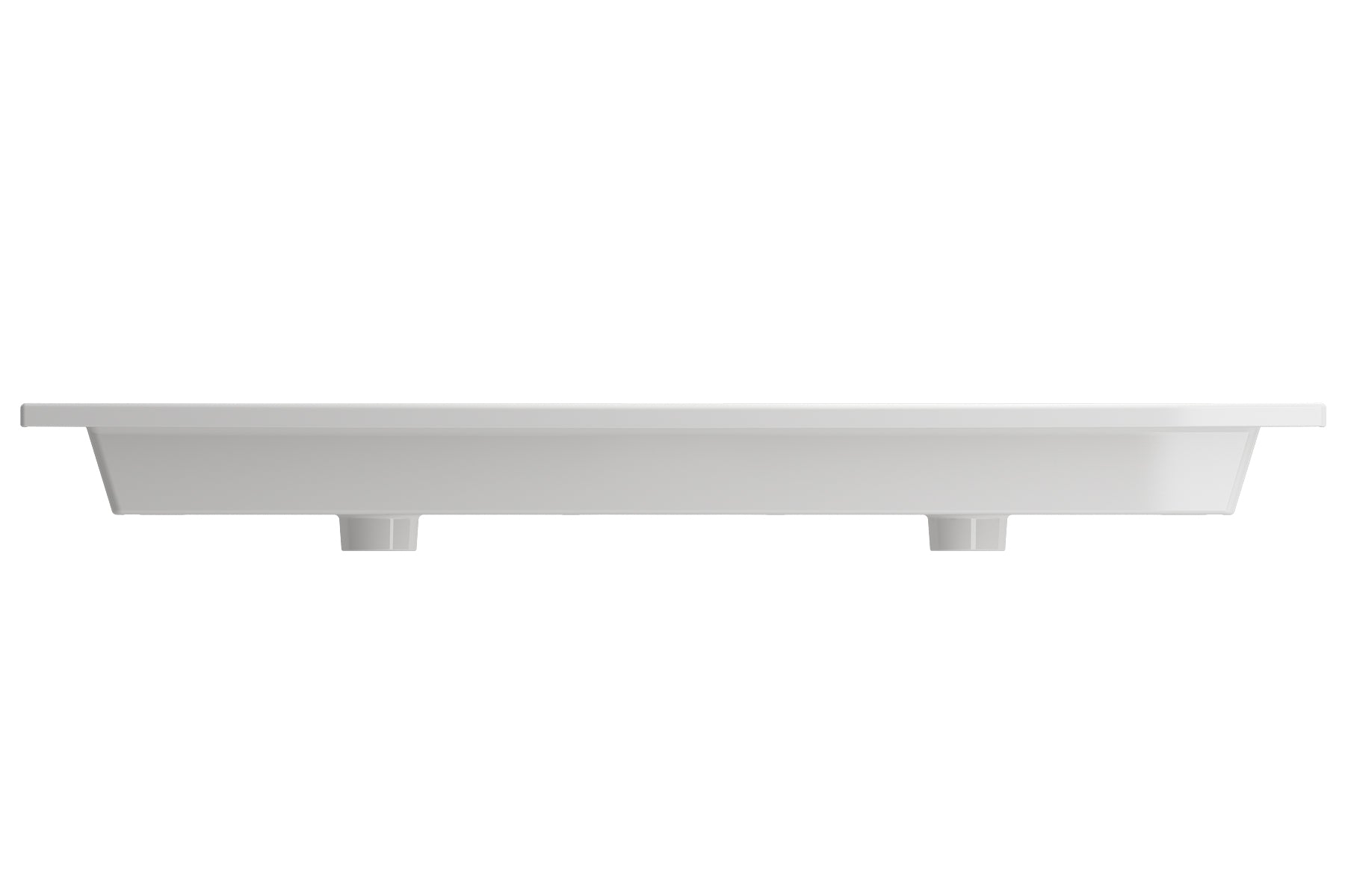 BOCCHI Ravenna 48" Rectangle Wallmount Fireclay Bathroom Sink, Double Basin, White, Single Faucet Hole, 1111-001-0132