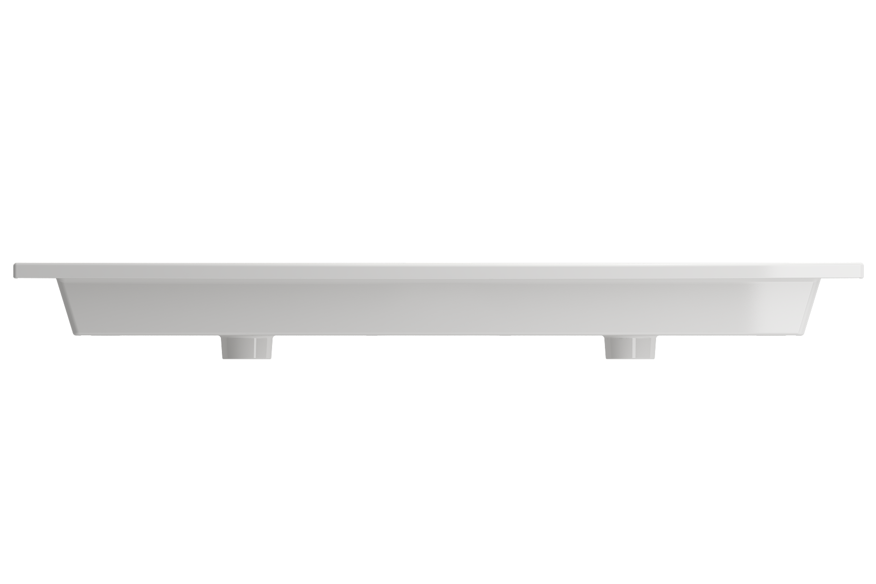 BOCCHI Ravenna 48" Rectangle Wallmount Fireclay Bathroom Sink, Double Basin, White, Single Faucet Hole, 1111-001-0132