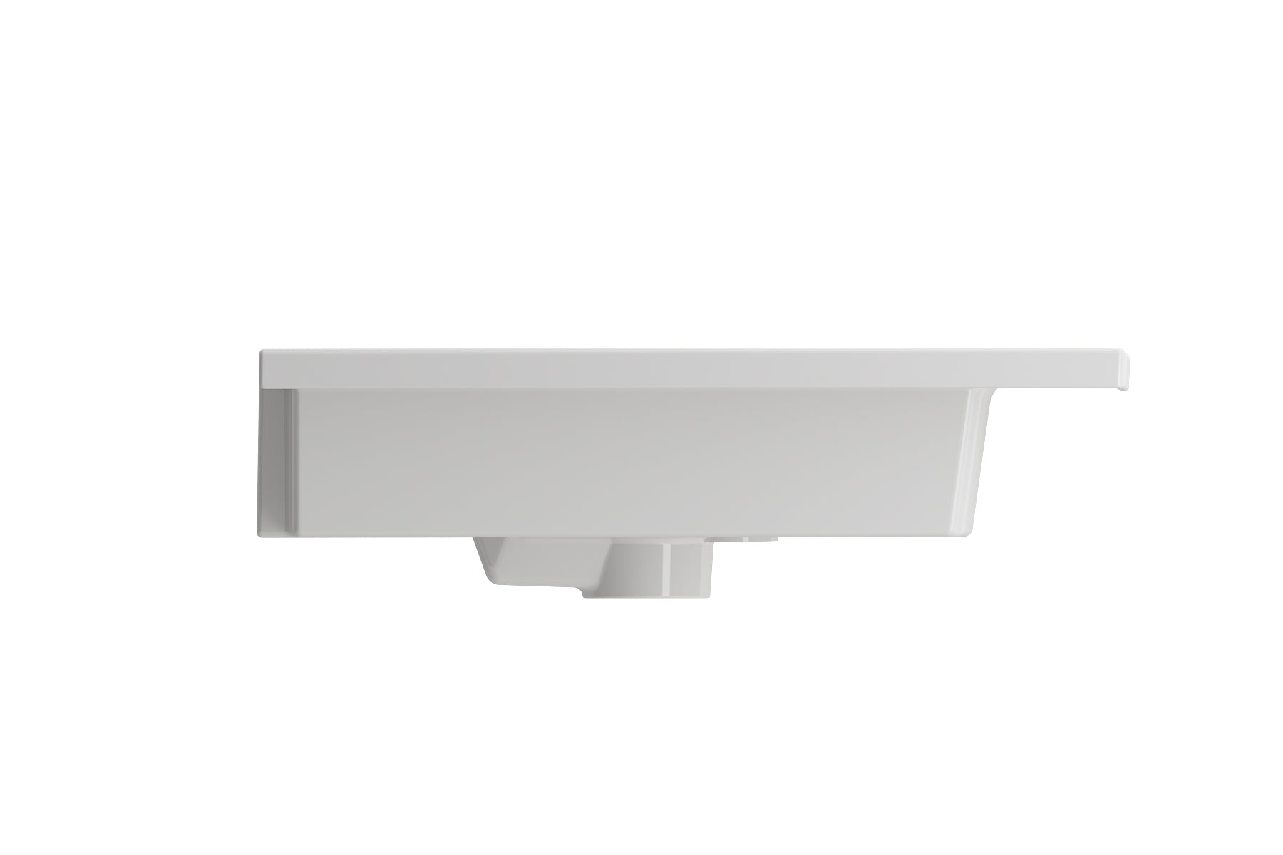 BOCCHI Ravenna 48" Rectangle Wallmount Fireclay Bathroom Sink, Double Basin, White, Single Faucet Hole, 1111-001-0132