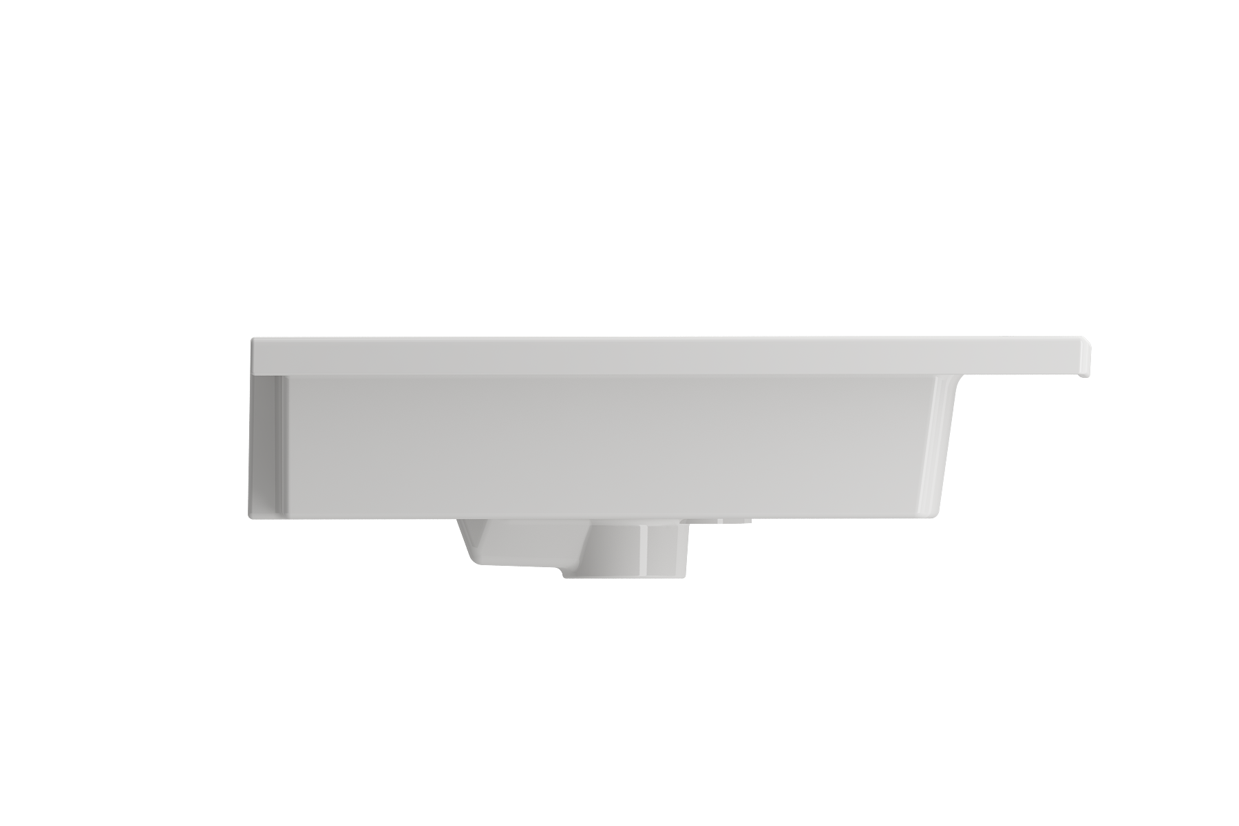 BOCCHI Ravenna 48" Rectangle Wallmount Fireclay Bathroom Sink, Double Basin, White, Single Faucet Hole, 1111-001-0132