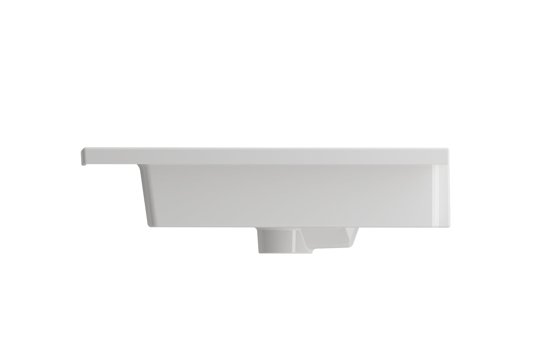 BOCCHI Ravenna 48" Rectangle Wallmount Fireclay Bathroom Sink, Double Basin, White, Single Faucet Hole, 1111-001-0132