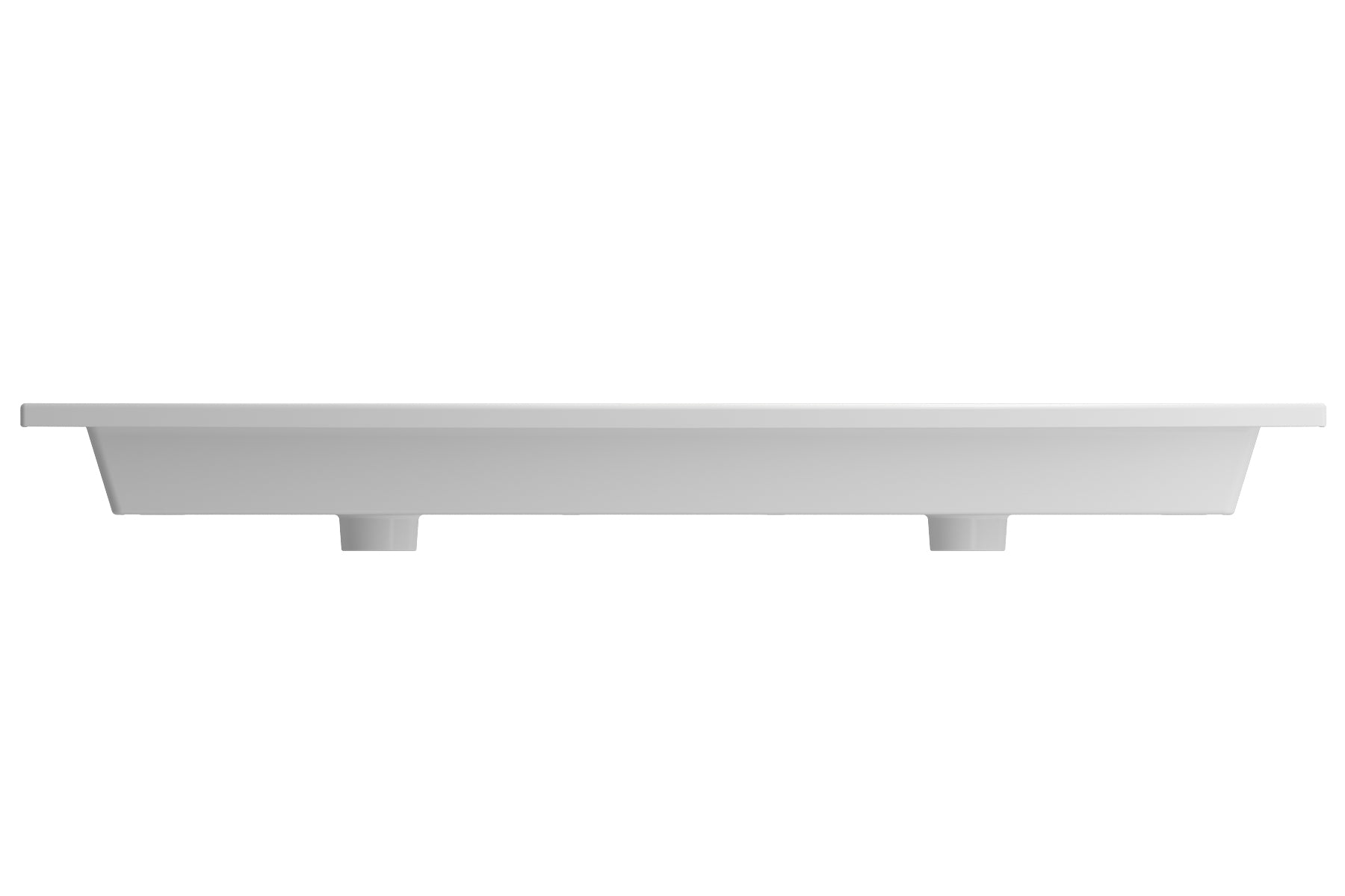 BOCCHI Ravenna 48" Rectangle Wallmount Fireclay Bathroom Sink, Double Basin, Matte White, Single Faucet Hole, 1111-002-0132