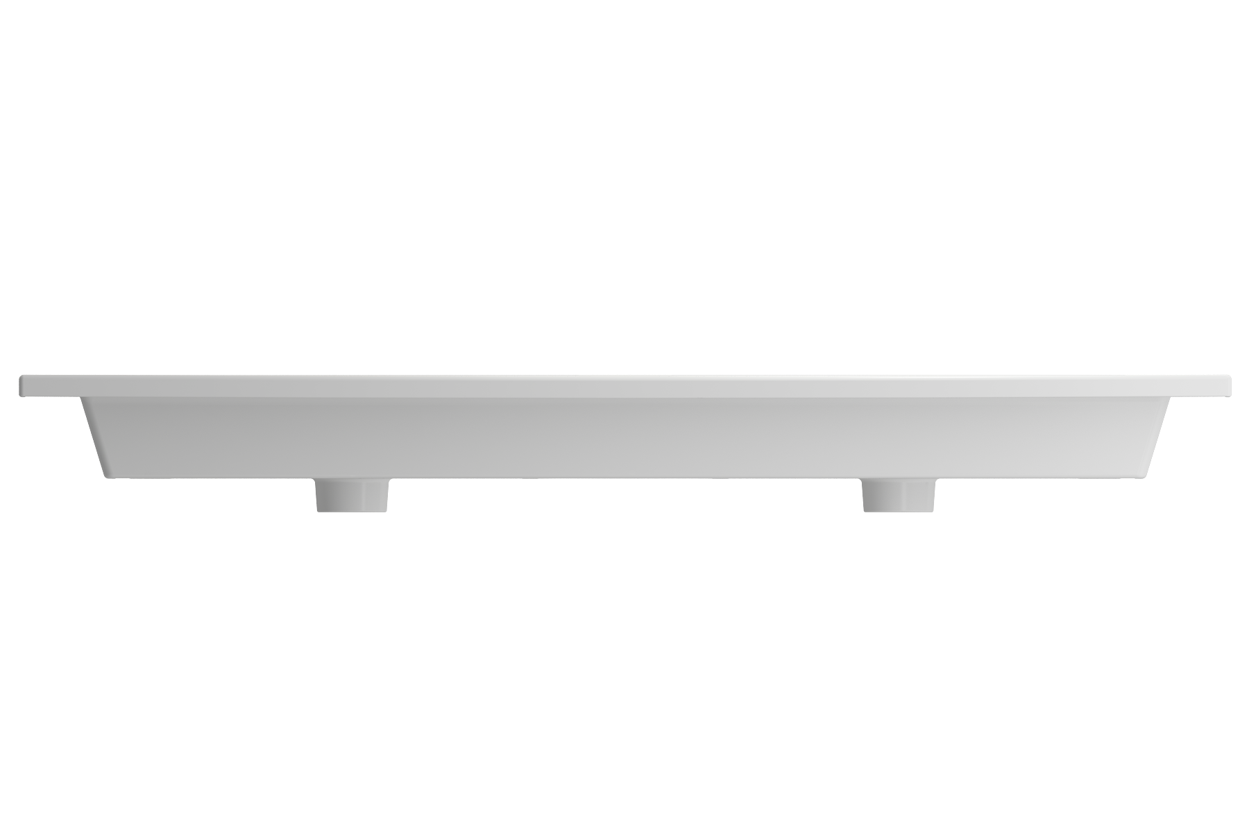 BOCCHI Ravenna 48" Rectangle Wallmount Fireclay Bathroom Sink, Double Basin, Matte White, Single Faucet Hole, 1111-002-0132