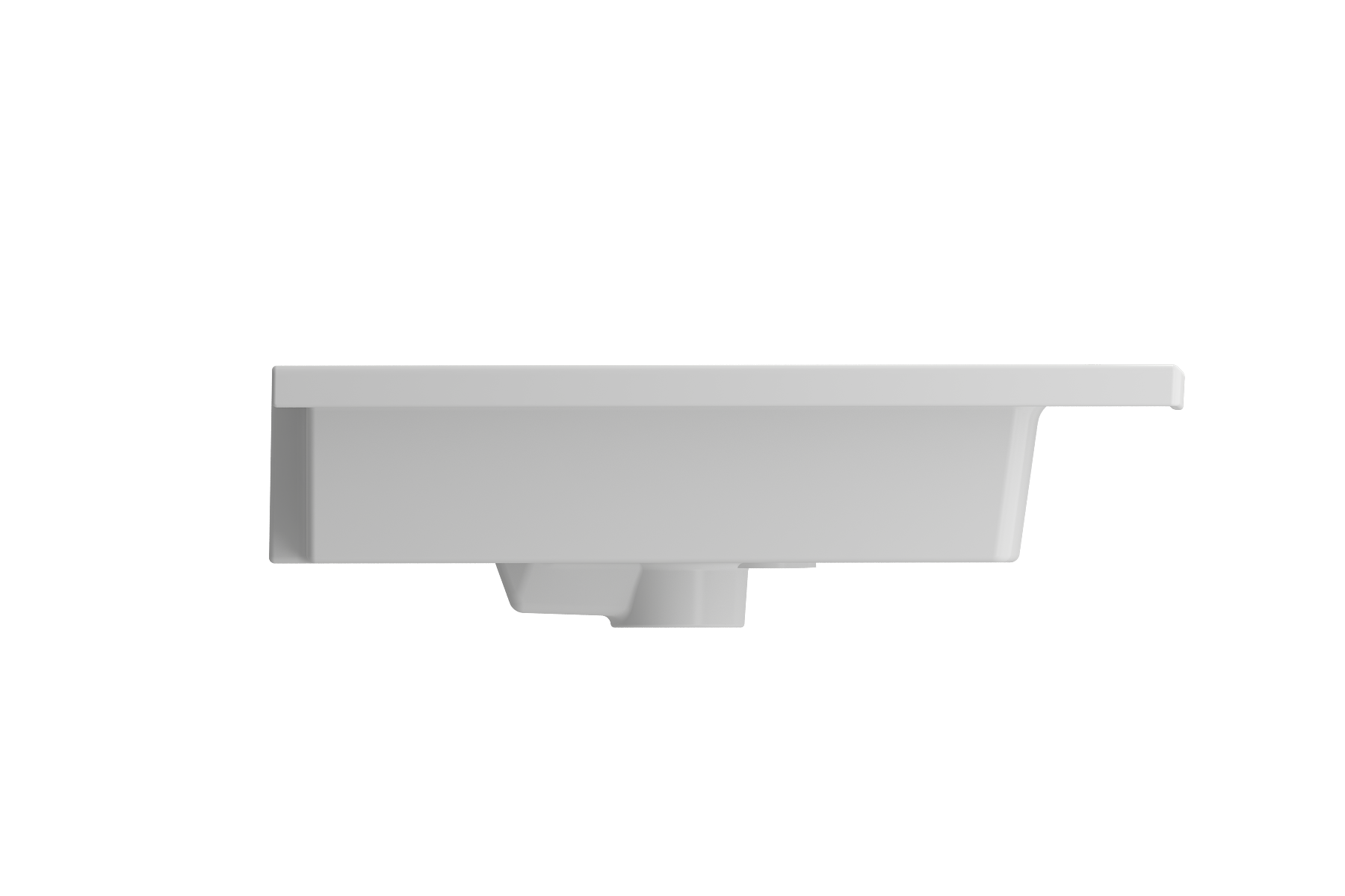 BOCCHI Ravenna 48" Rectangle Wallmount Fireclay Bathroom Sink, Double Basin, Matte White, Single Faucet Hole, 1111-002-0132
