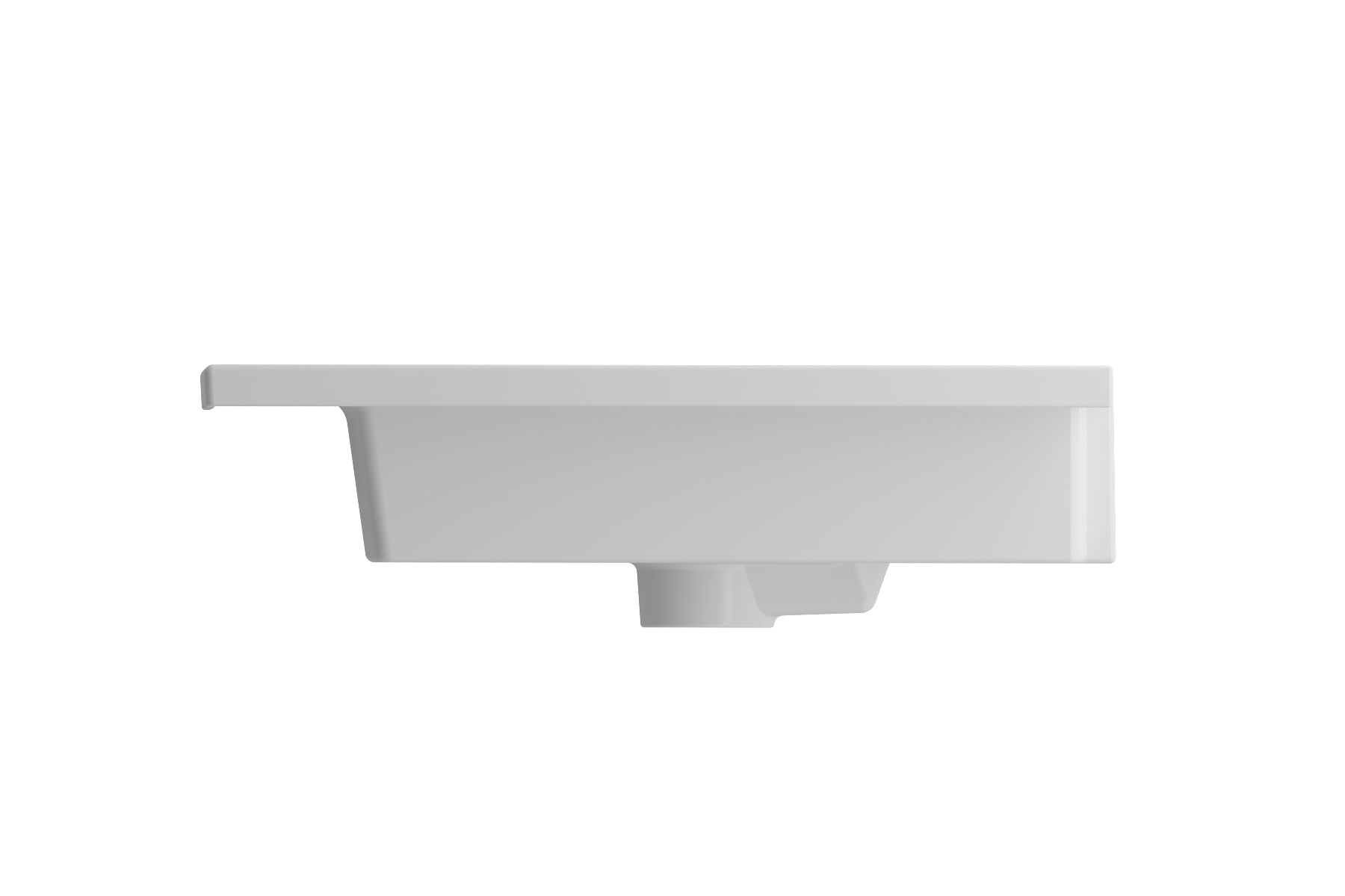 BOCCHI Ravenna 48" Rectangle Wallmount Fireclay Bathroom Sink, Double Basin, Matte White, Single Faucet Hole, 1111-002-0132