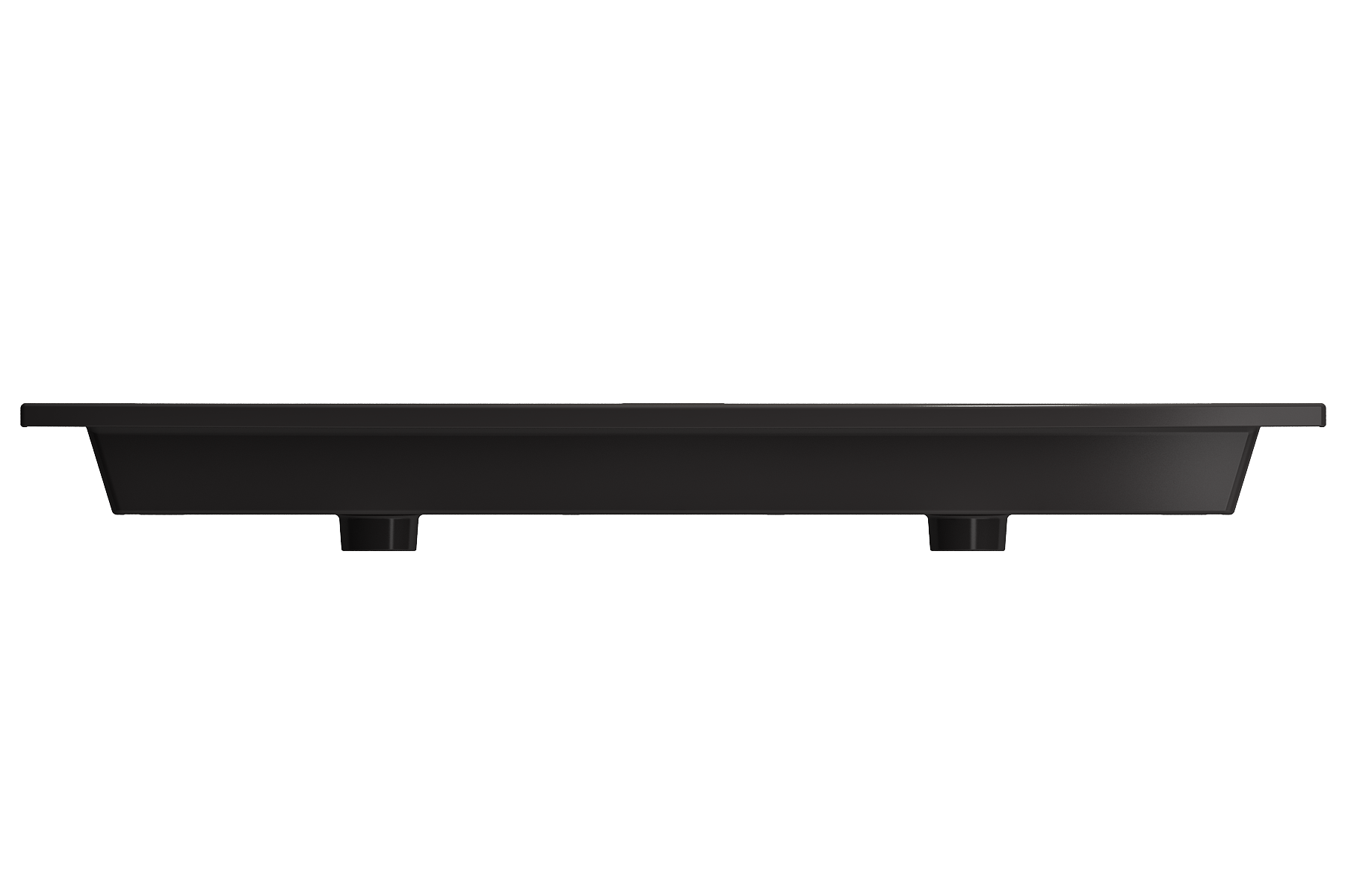 BOCCHI Ravenna 48" Rectangle Wallmount Fireclay Bathroom Sink, Double Basin, Matte Black, Single Faucet Hole, 1111-004-0132