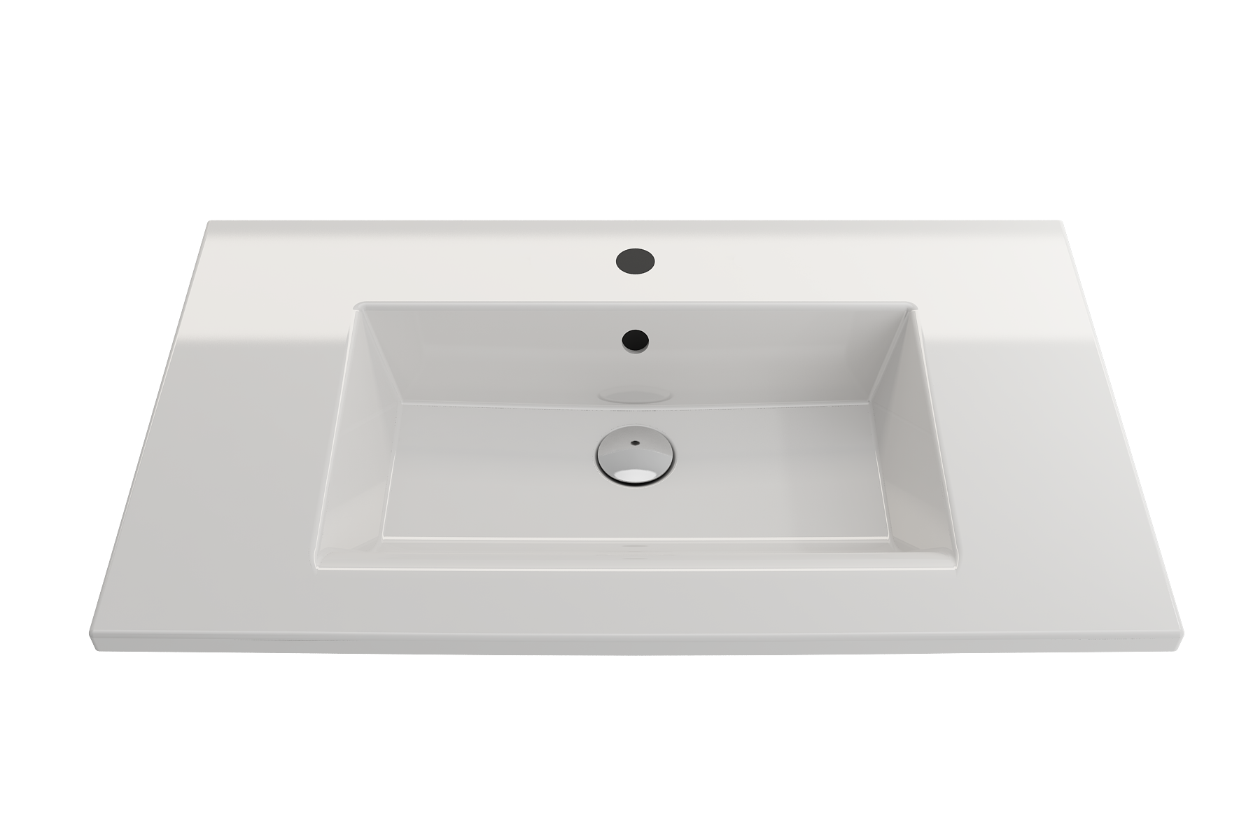 BOCCHI Ravenna 32" Rectangle Wallmount Fireclay Bathroom Sink, White, Single Faucet Hole, 1113-001-0126
