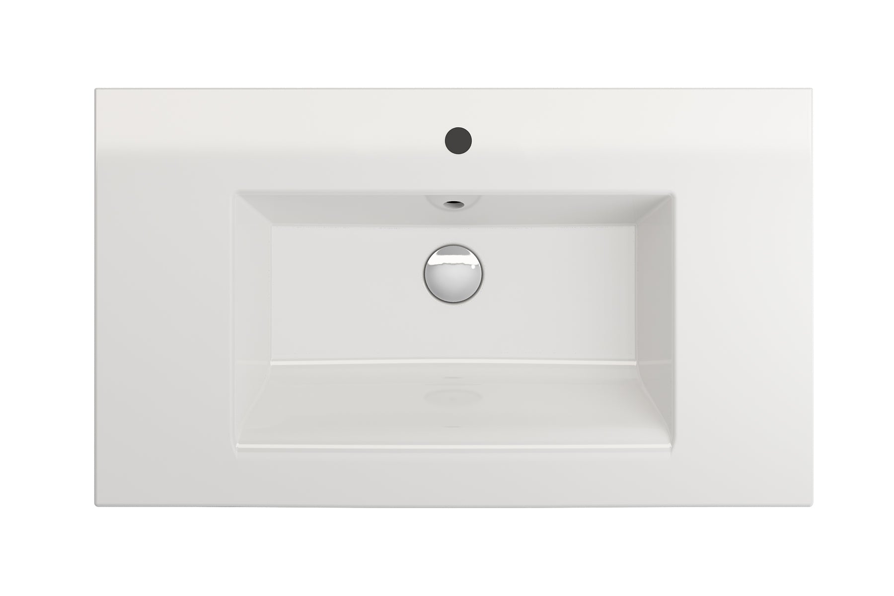 BOCCHI Ravenna 32" Rectangle Wallmount Fireclay Bathroom Sink, White, Single Faucet Hole, 1113-001-0126