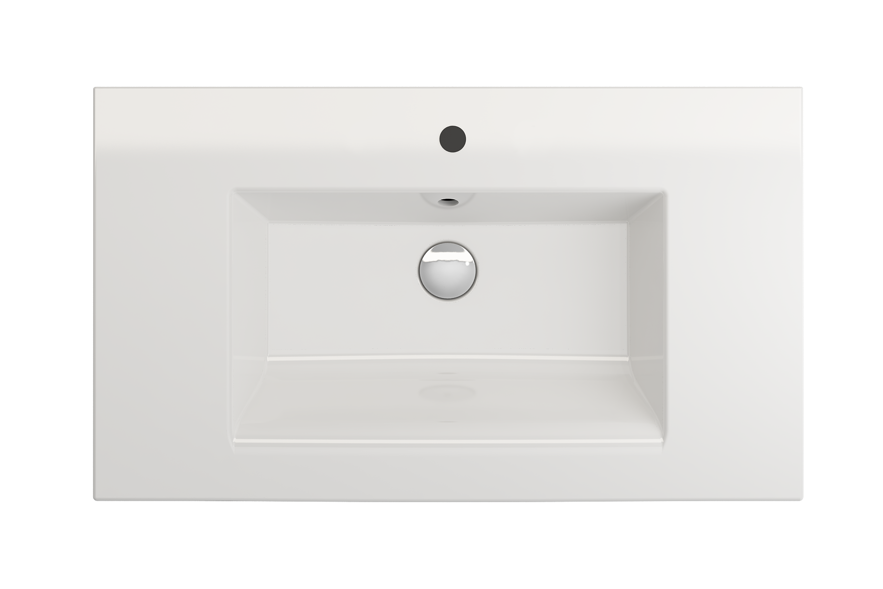 BOCCHI Ravenna 32" Rectangle Wallmount Fireclay Bathroom Sink, White, Single Faucet Hole, 1113-001-0126