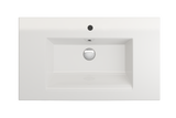 BOCCHI Ravenna 32" Rectangle Wallmount Fireclay Bathroom Sink, White, Single Faucet Hole, 1113-001-0126