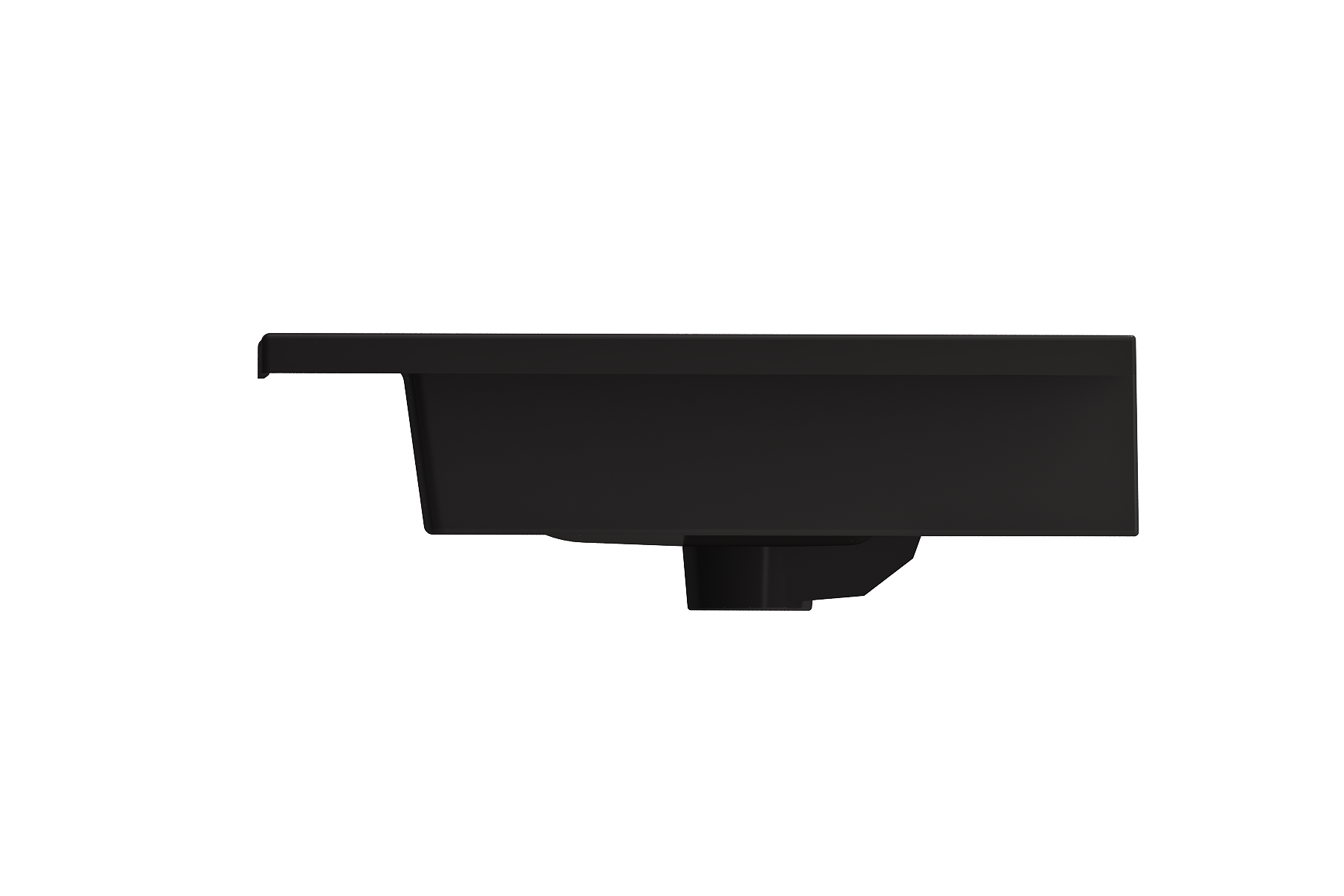 BOCCHI Ravenna 32" Rectangle Wallmount Fireclay Bathroom Sink, Matte Black, Single Faucet Hole, 1113-004-0126