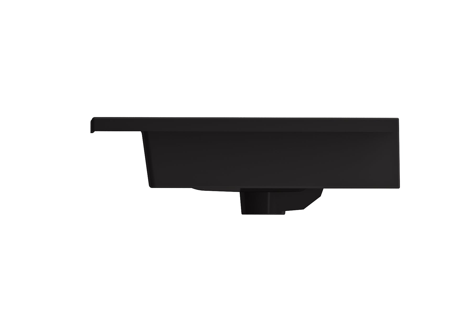 BOCCHI Ravenna 32" Rectangle Wallmount Fireclay Bathroom Sink, Matte Black, 3 Faucet Hole, 1113-004-0127