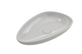 BOCCHI Etna 23" Palette Shaped Vessel Fireclay Bathroom Sink, White, 1114-001-0125