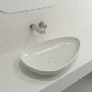 Alternate Image for BOCCHI Etna 23" Palette Shaped Vessel Fireclay Bathroom Sink, Matte White, 1114-002-0125