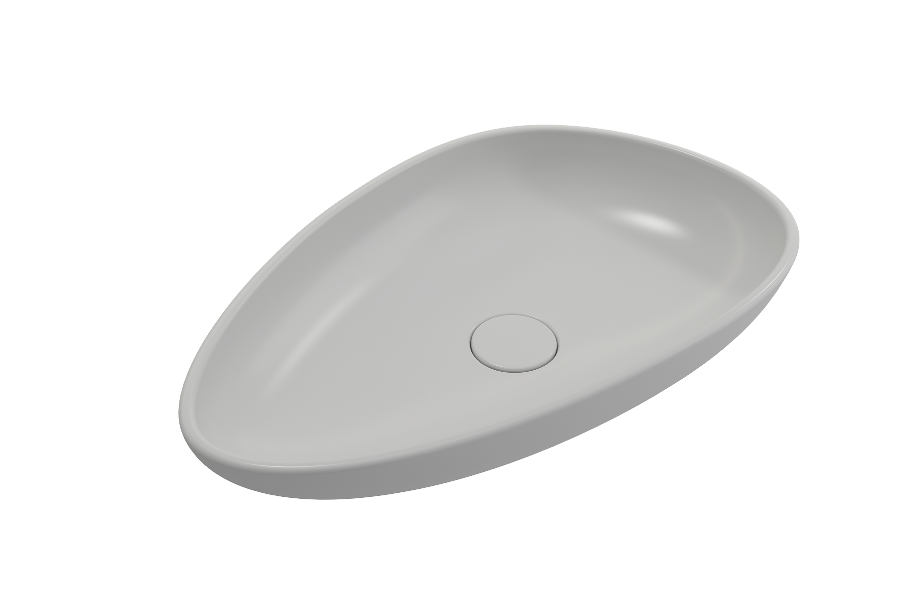 BOCCHI Etna 23" Palette Shaped Vessel Fireclay Bathroom Sink, Matte White, 1114-002-0125