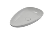 BOCCHI Etna 23" Palette Shaped Vessel Fireclay Bathroom Sink, Matte White, 1114-002-0125