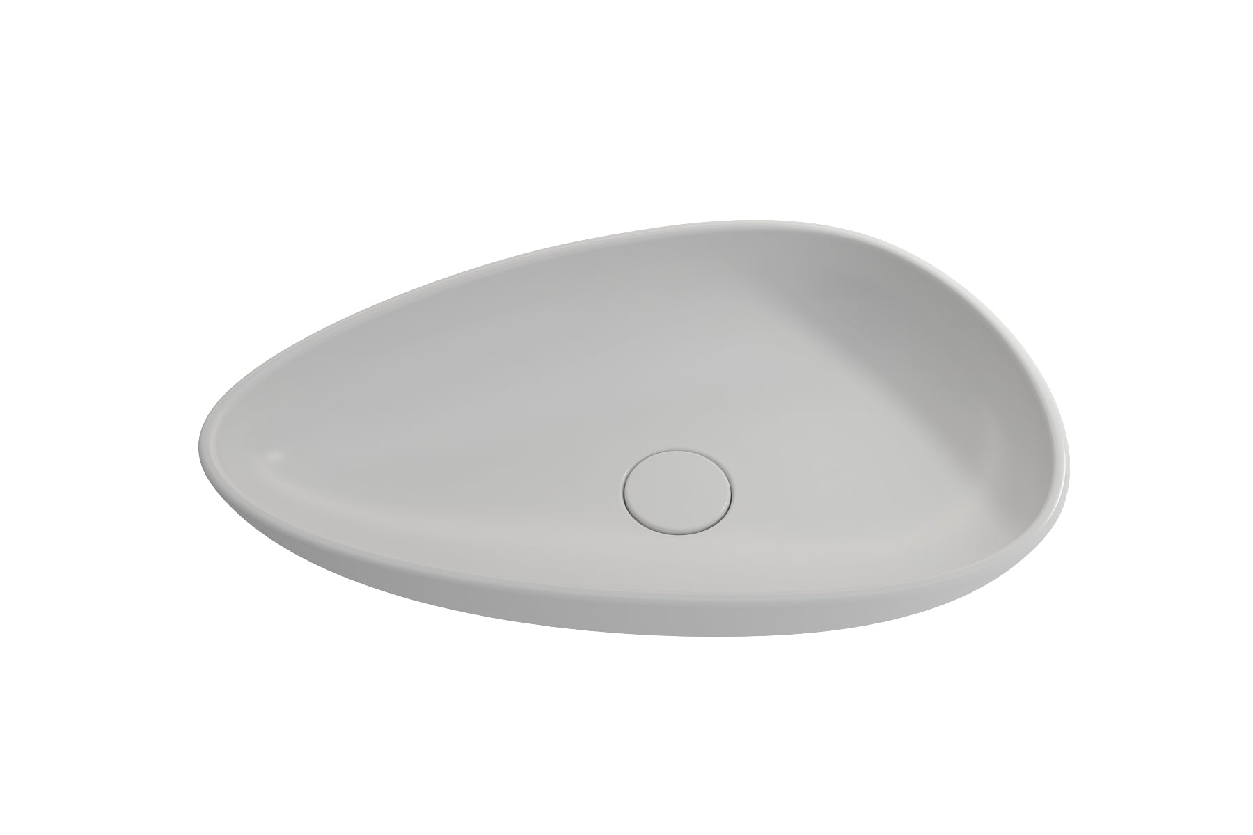BOCCHI Etna 23" Palette Shaped Vessel Fireclay Bathroom Sink, Matte White, 1114-002-0125